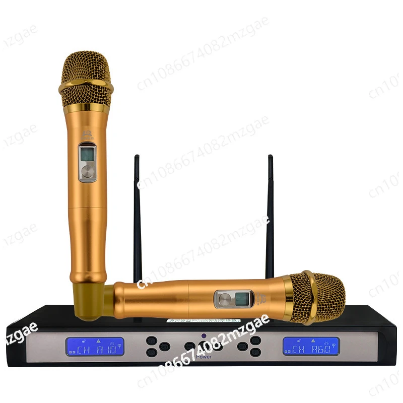 Wireless Intelligent Microphone U-band Anti Whistling One To Two Wireless Microphone Karaoke Speech