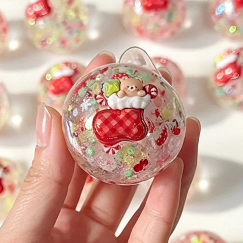 Christmas Squishy Handmade Ball Crispy Squishy Ball Cracking Wax Crunchy Shatter Stress Ball ASMR Anti Stress Relief Fidget Toys image 6