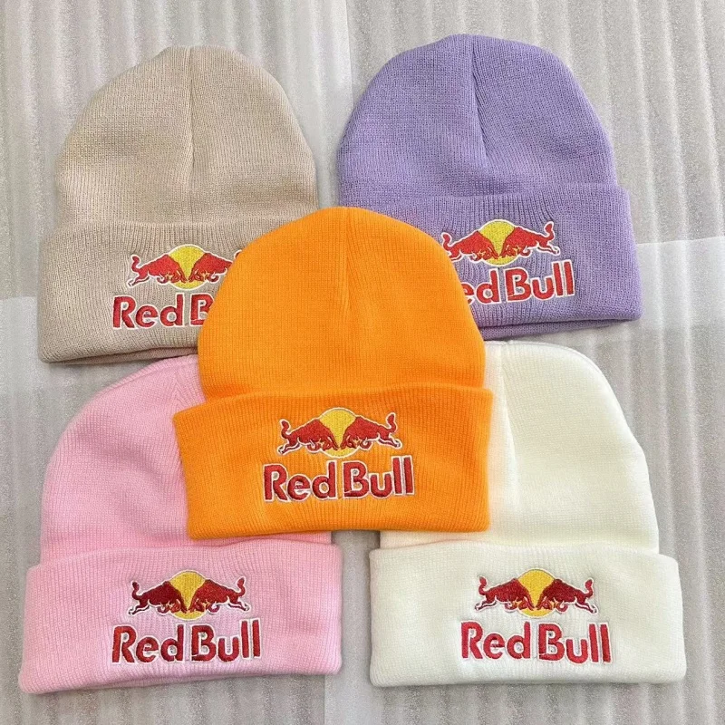 Red Bull Hat Men's and Women's Autumn/Winter Warm Knitted Hat Hip Hop Fashion Hat Racing Casual Hat Available in 6 Colors