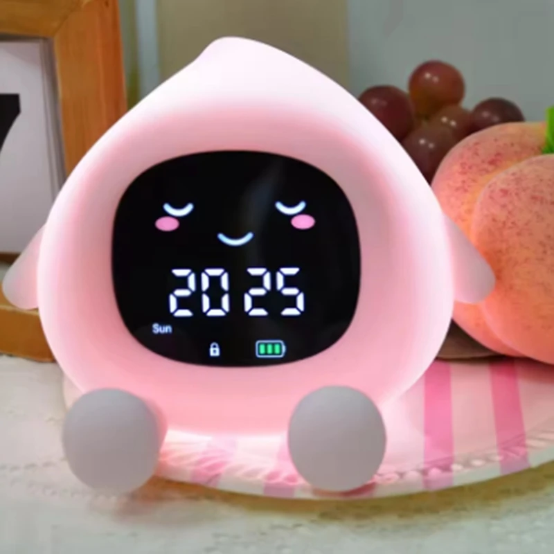 Alarm Clock for Kids 6-in-1 Fruit-Shape Toddler Sleep Training Clock Cute Touch Night Light for Children'S Bedroom-ABHG