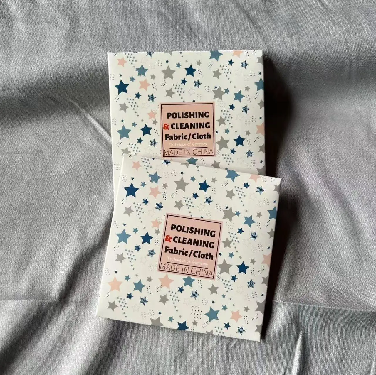 100PCS/lot 8*8cm Gold Silver Jewelry Polishing Cleaning Cloths With Star Printing Paper Case Box Envelope Packaging Custom Logo