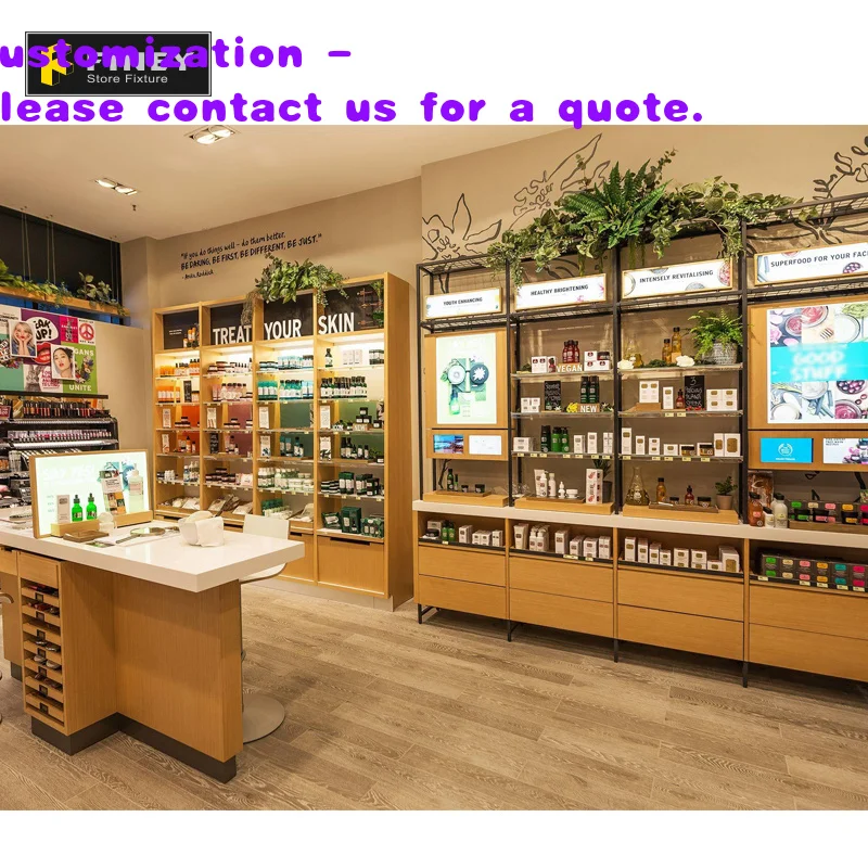 custom.Beauty Stores Retail Cosmetic Shop Display Cabinet Decoration Design Cosmetic Shop Layout