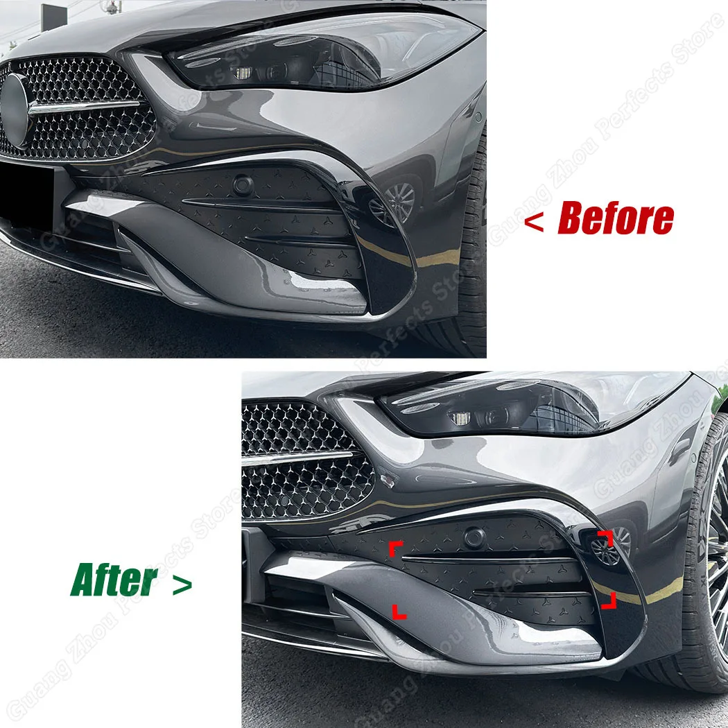 Front Bumper Spoiler Side Air Vent Trims For Mercedes Benz CLE Coupe C236 2024+ AMG Car Wind Knife Air Blade Body Exterior Kits