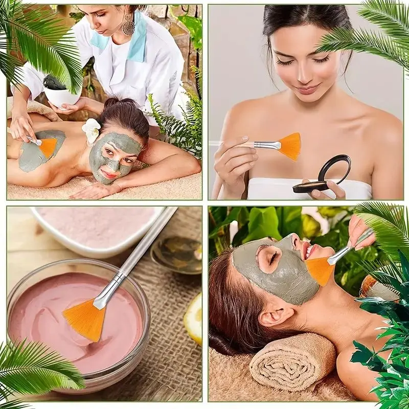 3 stücke weiche und vielseitige Fächer bürste für makellose Hautpflege-Anzüge für alle Haut, ideal für Masken, Cremes, Peelings