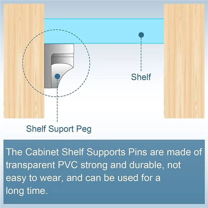 20PCS Punch Free Shelf Support Pegs  Clear Shelf Pins For Cabinet Shelves Shelf Clips