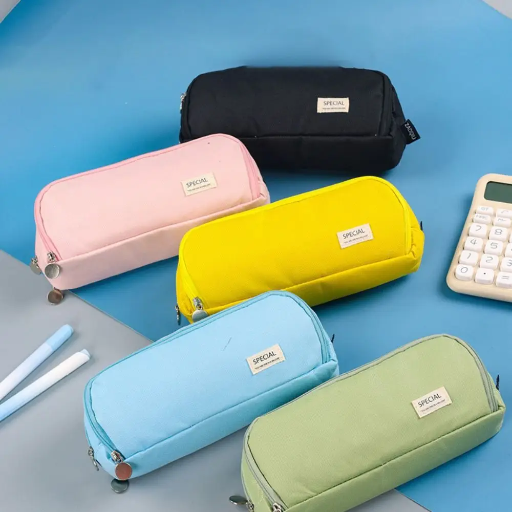 

3 Layer Large Capacity Pencilcase Portable Pen Bag Zipper Pencil Box Multifunctional Durable Stationery Organizer