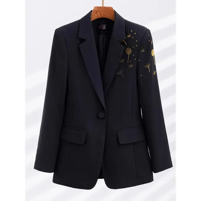 Fashion Women Blazer Black Red Pink Office Ladies Business Work Wear Jacket Female Long Sleeve Single Button Formal Coat