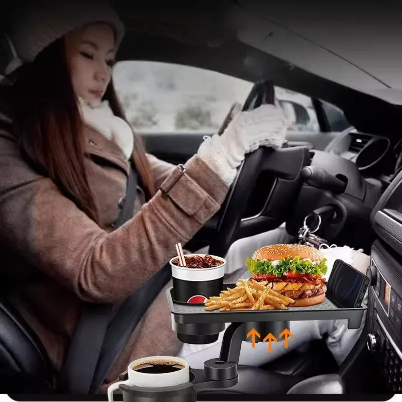 

Upgraded Stable Car Cup Holder Tray Stand Car Storage Table Car Tray Auto Parts Cup Holder Phone Holder High End Holiday Gift