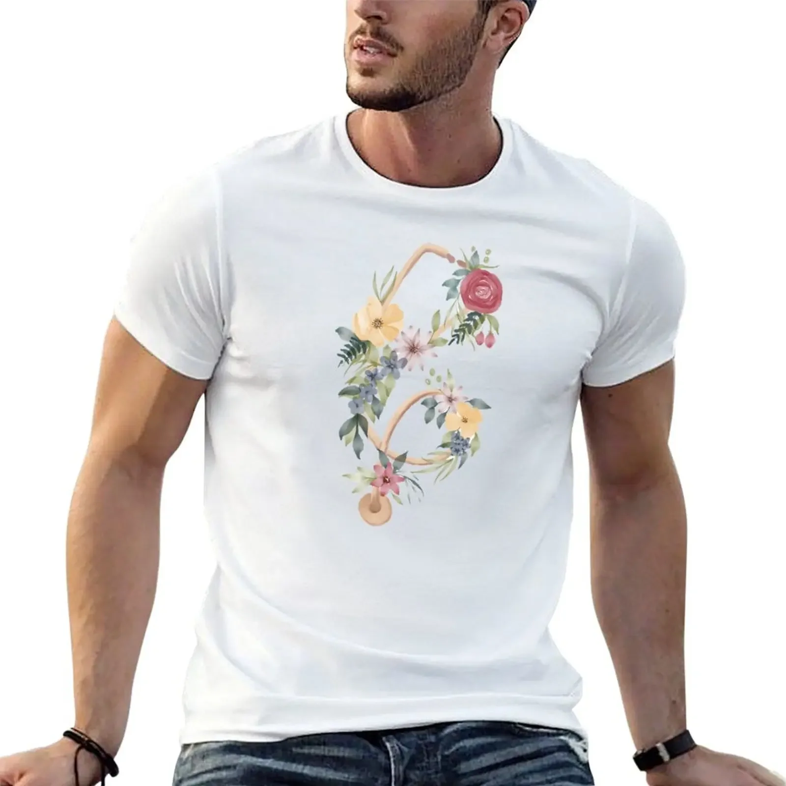 

Stethoscope with florals T-Shirt Blouse customs mens funny t shirts