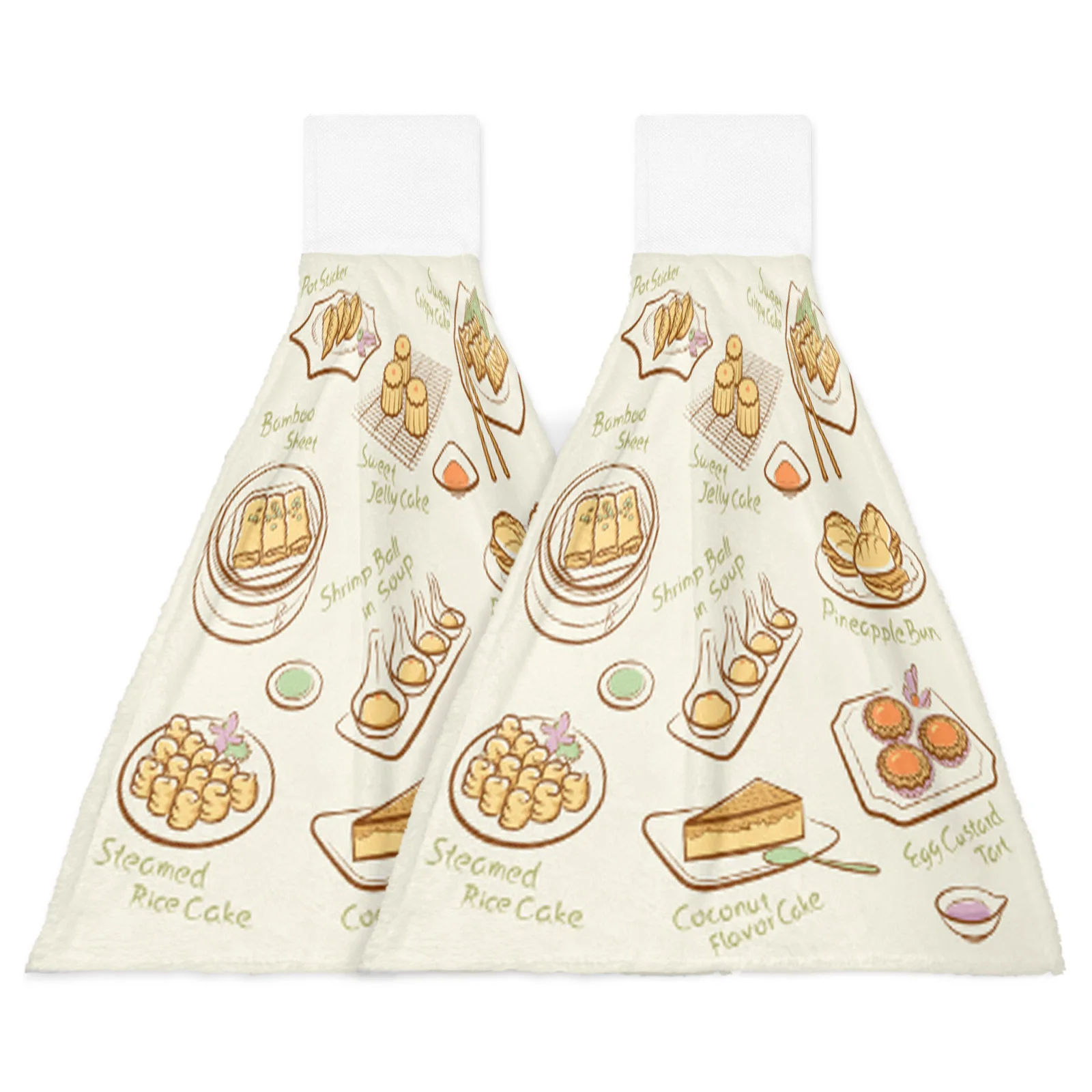 Chinese Food Hand Towels Microfiber Absorbent Soft Children Towel Handkerchief Bathroom Kitchen Dishcloth