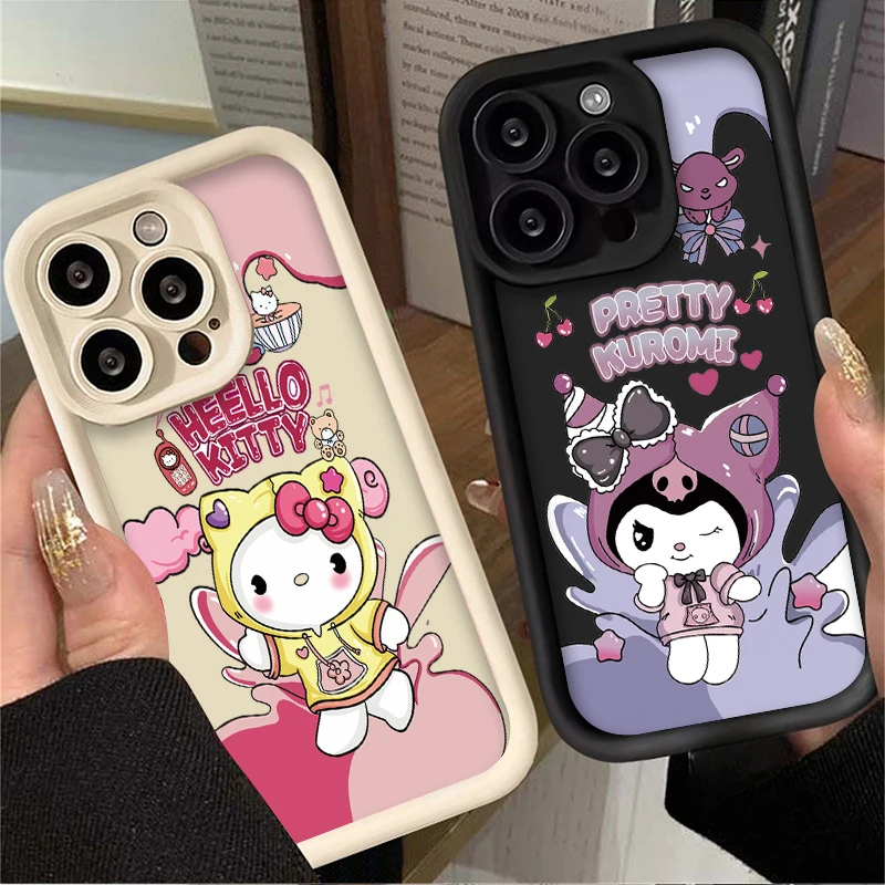 Saniro Hello Kitty Kuromi Phone Case for Samsung Galaxy A24 A13 A23 A12 A22 A32 A52 A52S A72 A11 A15 A05 A05S A55 A35 A25 Cases