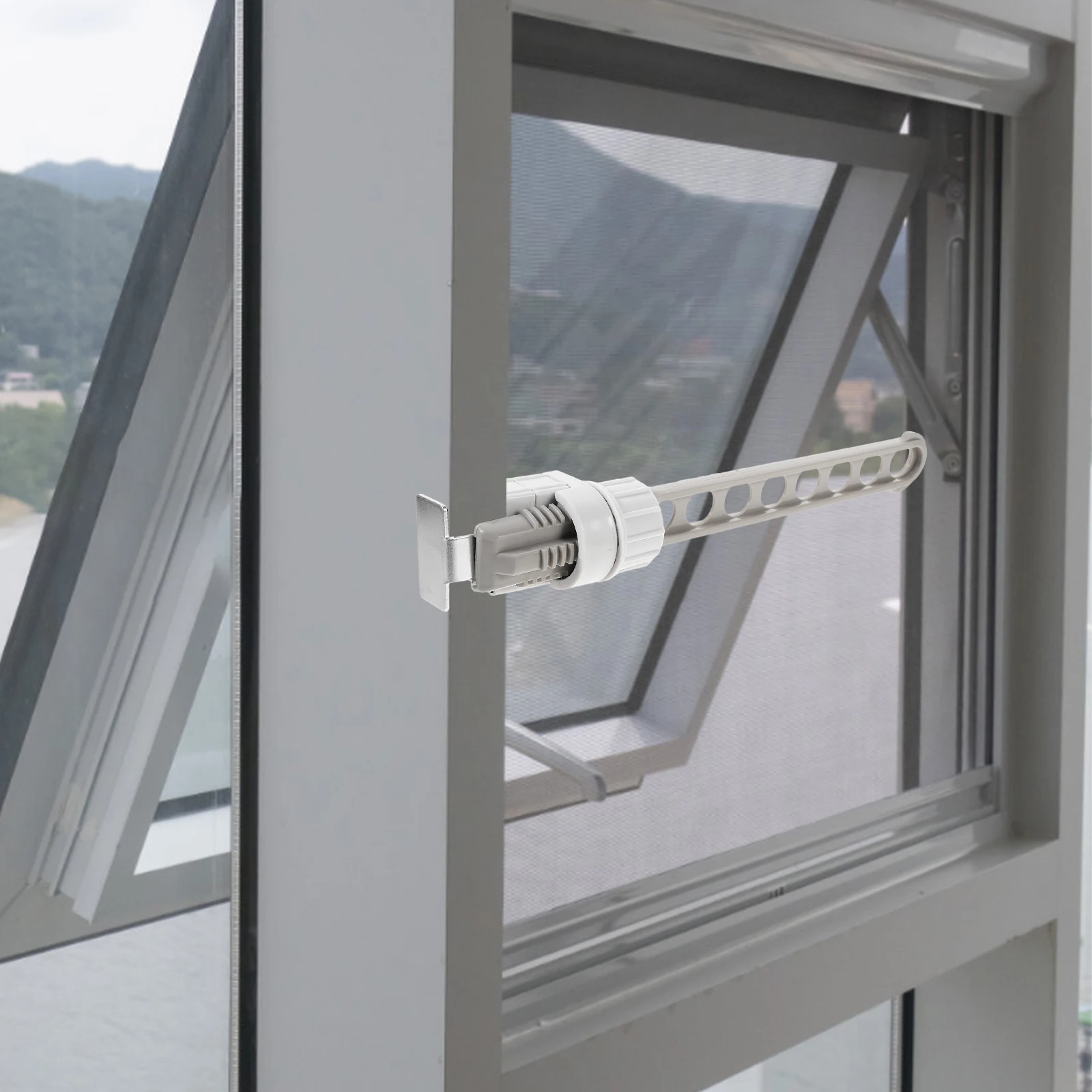 

Window Frame Clothes Drying Rack Portable Punchfree Hanger Holder Multifunctional Simple Color Design Punch-Free Drying Rack