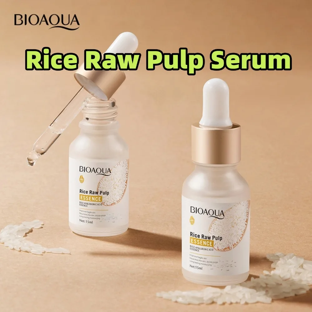 

1/3/5pcs BIOAOUA Rice Raw Pulp Serum Hyaluronic Acid Face Essence Nourishing Moisturizing Whitening Anti-Wrinkle Serum Face Care
