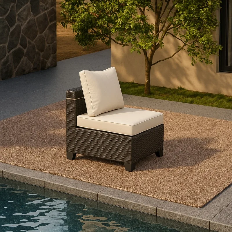 Immagine 5: Set di Mobili da Giardino Boho Retrò in Plastica con Gazebo e Divano in Tessuto per Esterni