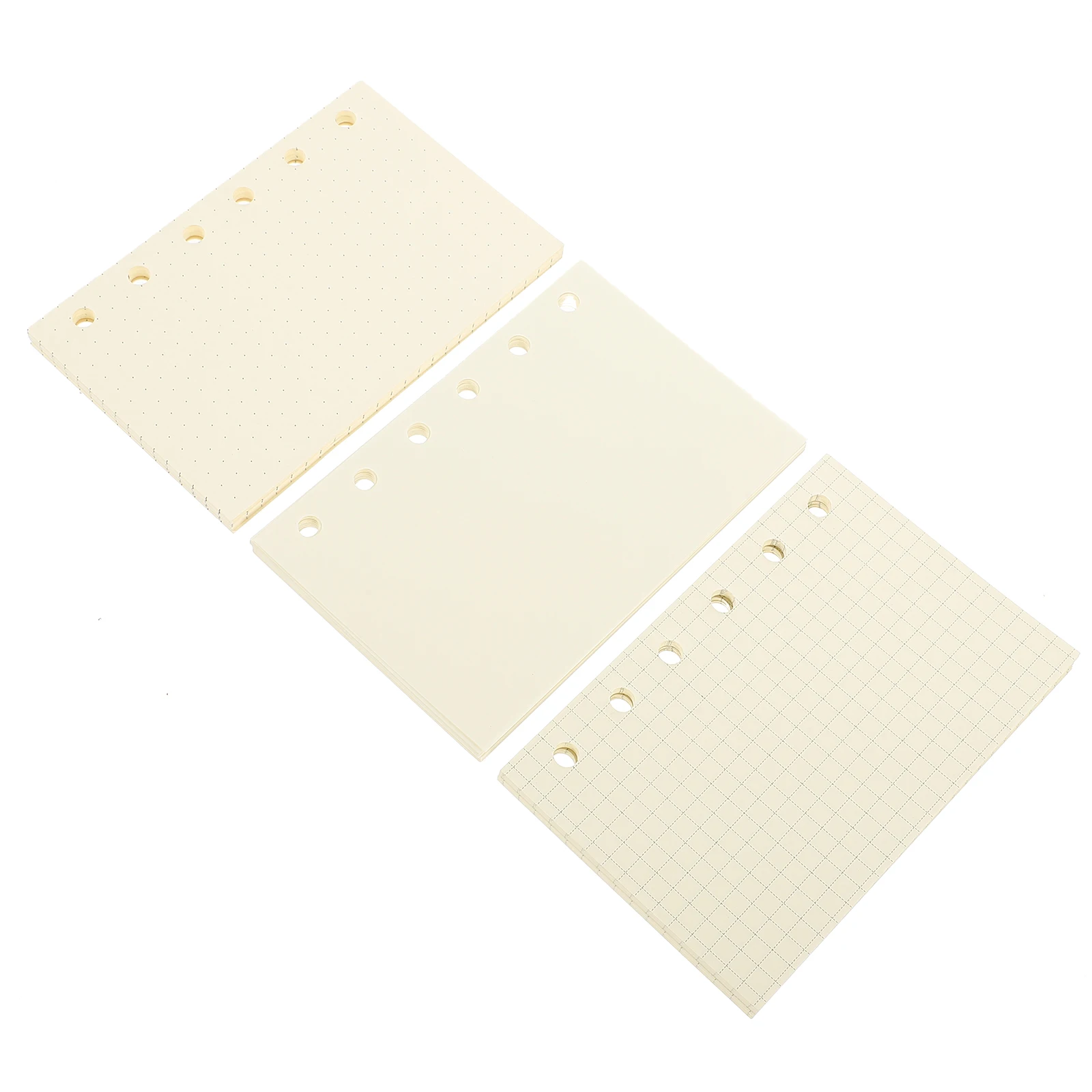 

3 Books Loose leaf Notebook Refill Paper 6 Hole Planner Insert Binder Grid Dotted Blank Filler Home Office Study