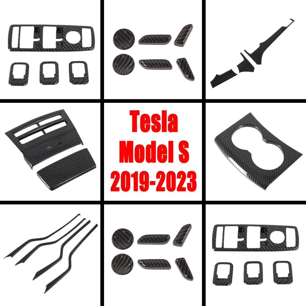 For Tesla Model S 2019 2020 2021 2022 2023 ABS Window Lift Cover Outlet Air Condition Vent Frame Trim Seat Accessories-ModelS