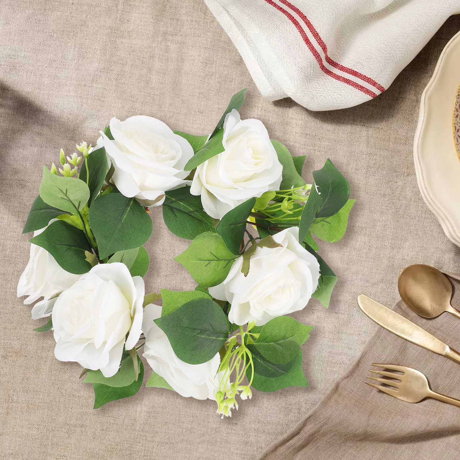

Simulated Eucalyptus Wreath Artificial Flower Garland Wedding Party Decoration Floral Ring for Table Door Pillar