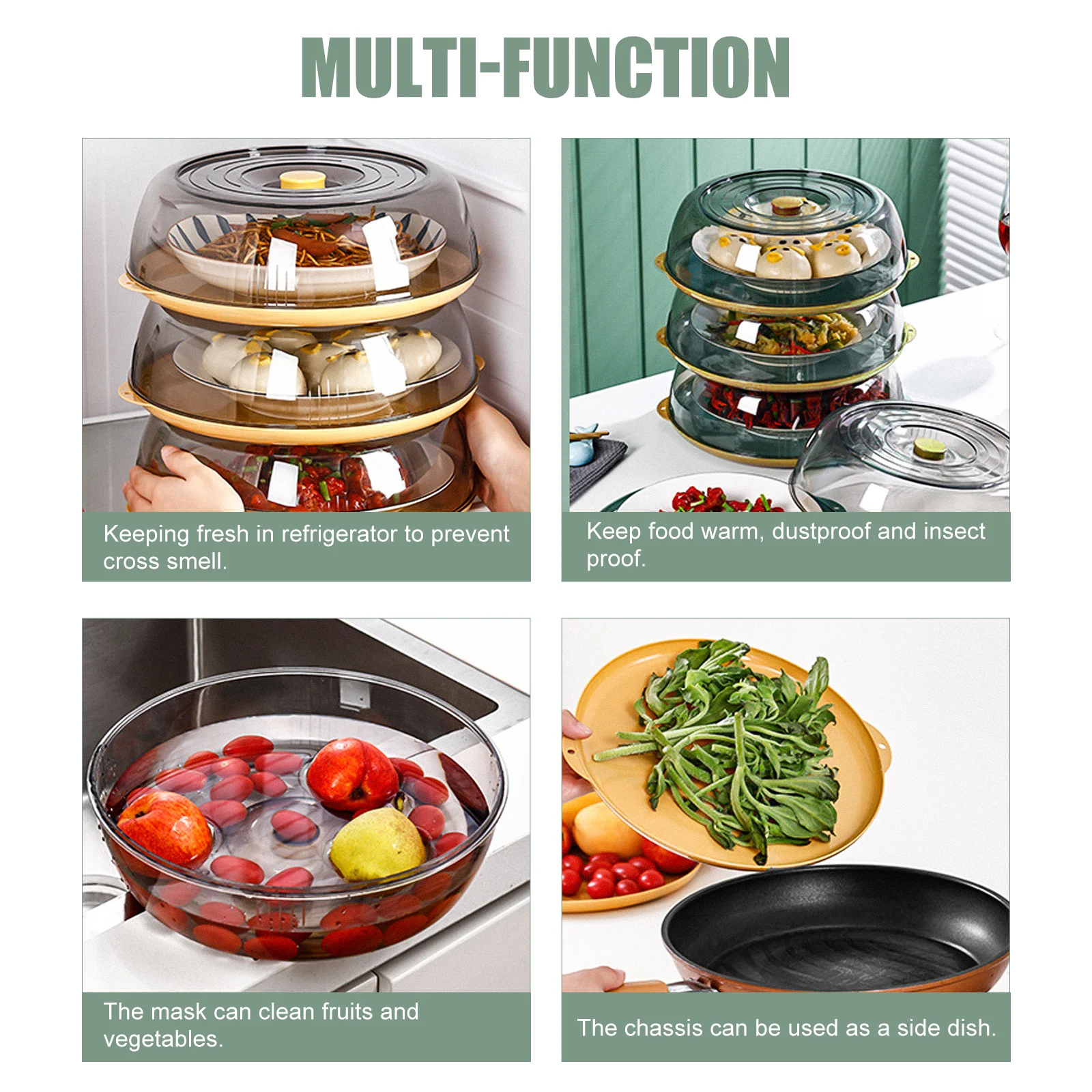 

1pc Household Food Set For Dessert Vegetable Cuisine Heat Preservation Kitchen Supply, Easy Clean Plastic Cover For Home Use,