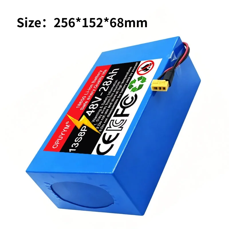 High Quality 13S8P 48V  28Ah 18650 Rechargeable Li-ion Battery Pack High-power with BMS for Motorcycle, Scooter, Bicycle