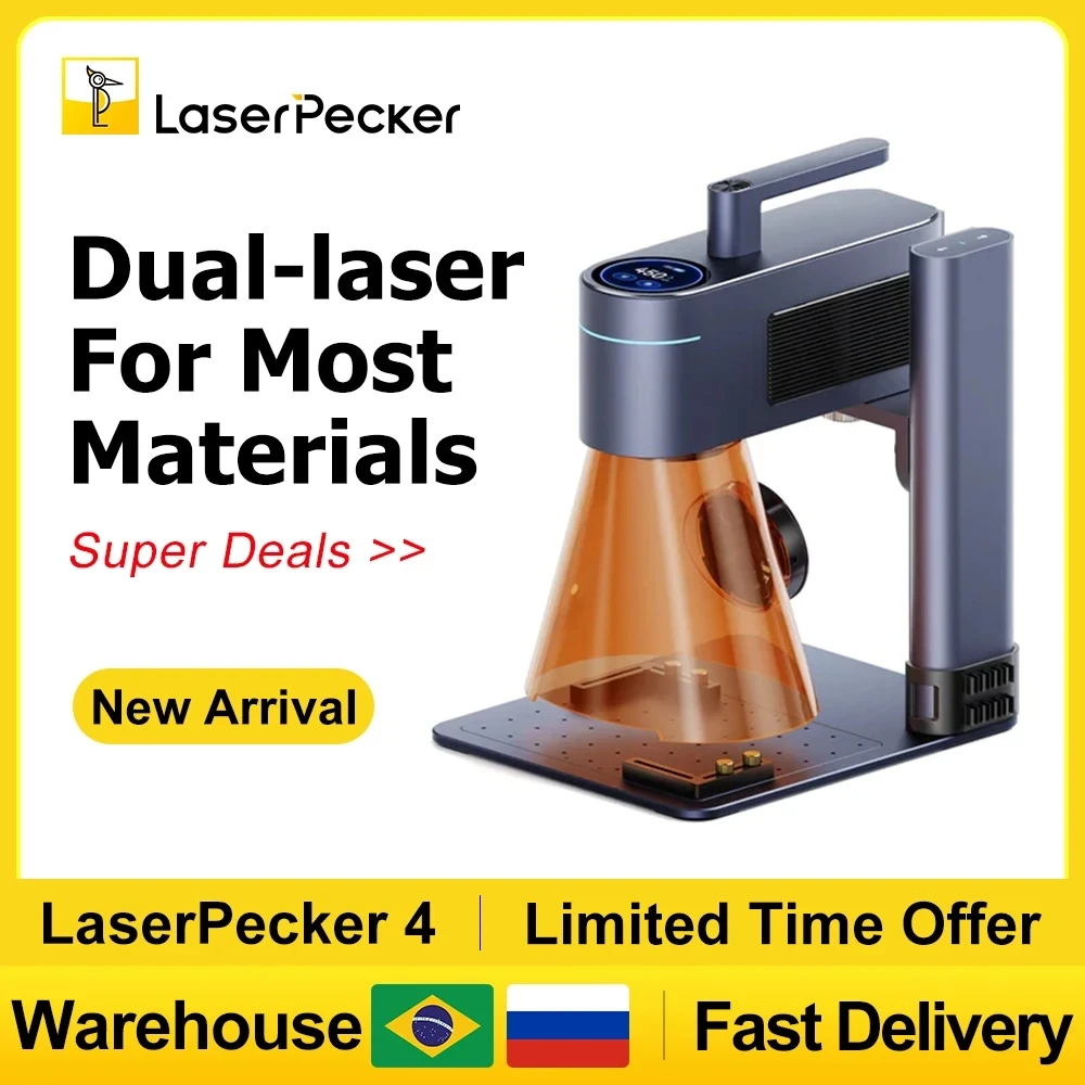 LASERPECKER 4 LP4 Laser Engraving Machine for All Material Dual Light Laser Engraver Portable for Metal Wood Plastic Carving