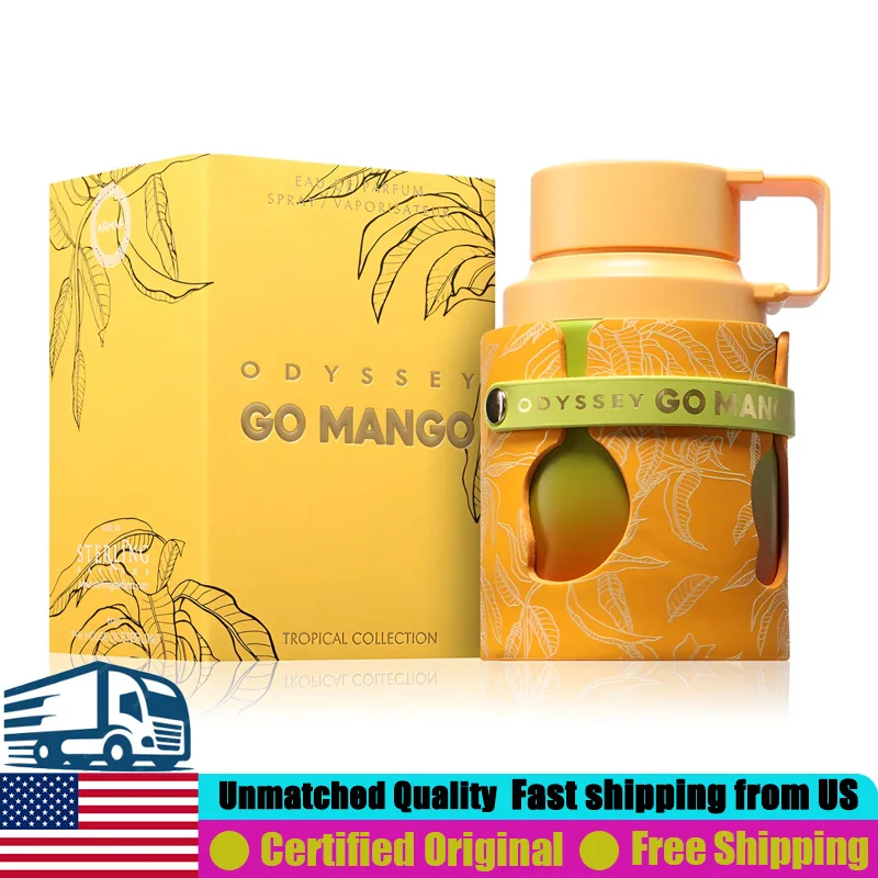 

Armaf Odyssey Go Mango Eau de Parfum 3.4 Ounce Premium Arabian Perfumes 100 ML Lasting Oriental Floral Unisex Pheromones Cologne