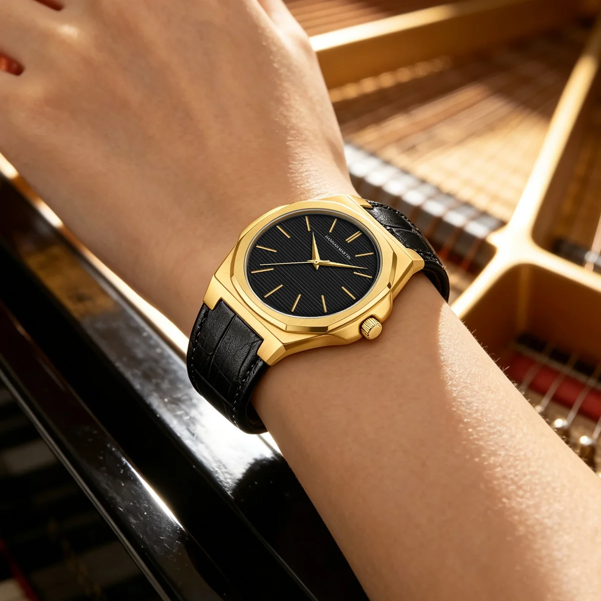 Women Gift Watch 40mm Dial Lightweight Case Leather&Stainless Steel Japanese Movement Waterproof Clock Hannah Martin 1 Set Watch view 5