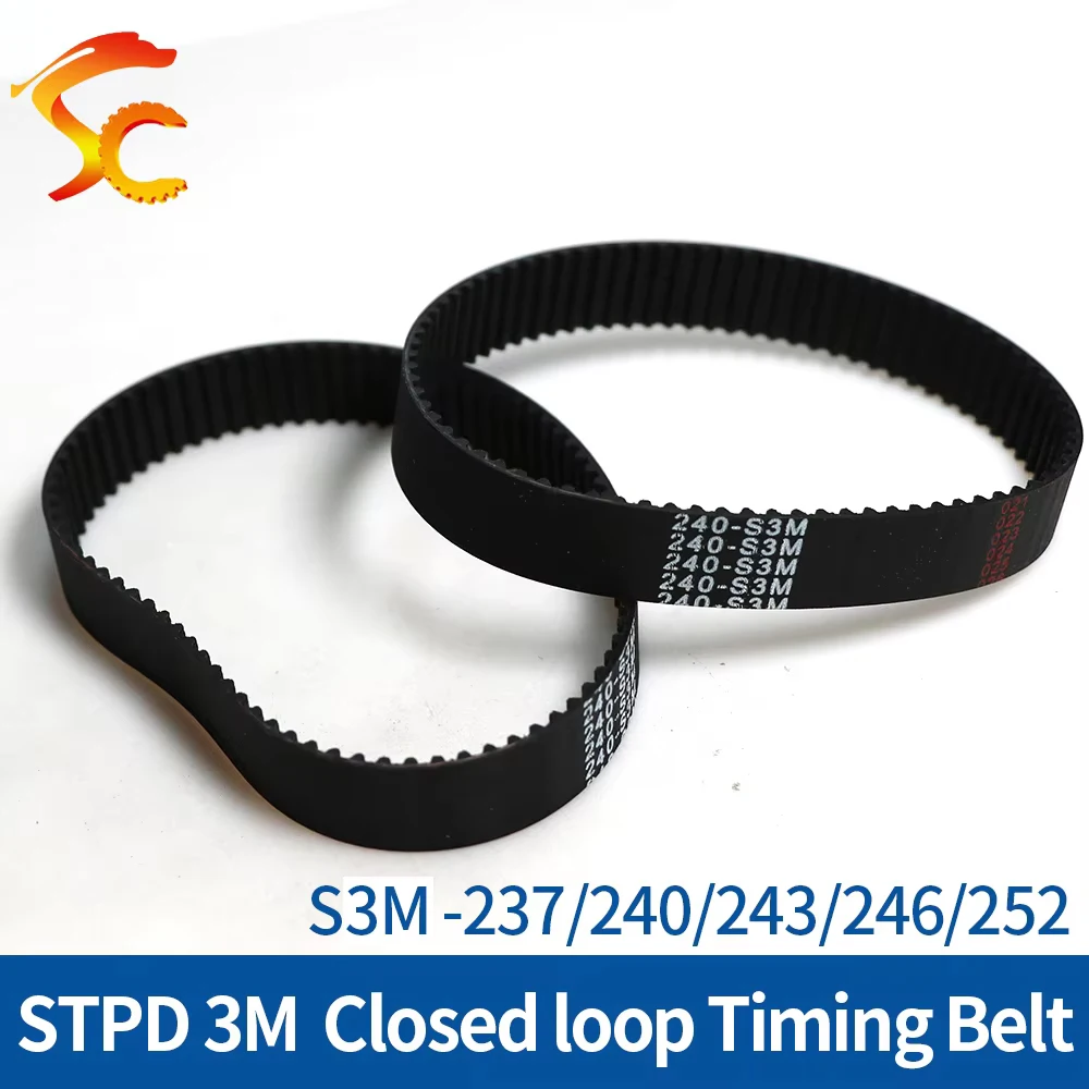 ONEFIRE closed loop rubber timing belt S3M-237/240/243/246/252mm Width 6/10/15mm Pitch 3mm