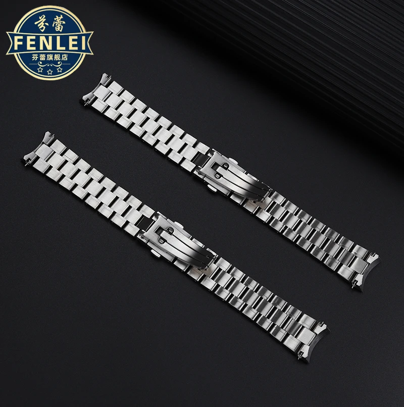 High Quality 22mm Solid Stainless Steel Watchband For Tag Heuer Carrera Bracelet Metal Deployment Clasp Curved Watchstrap silver