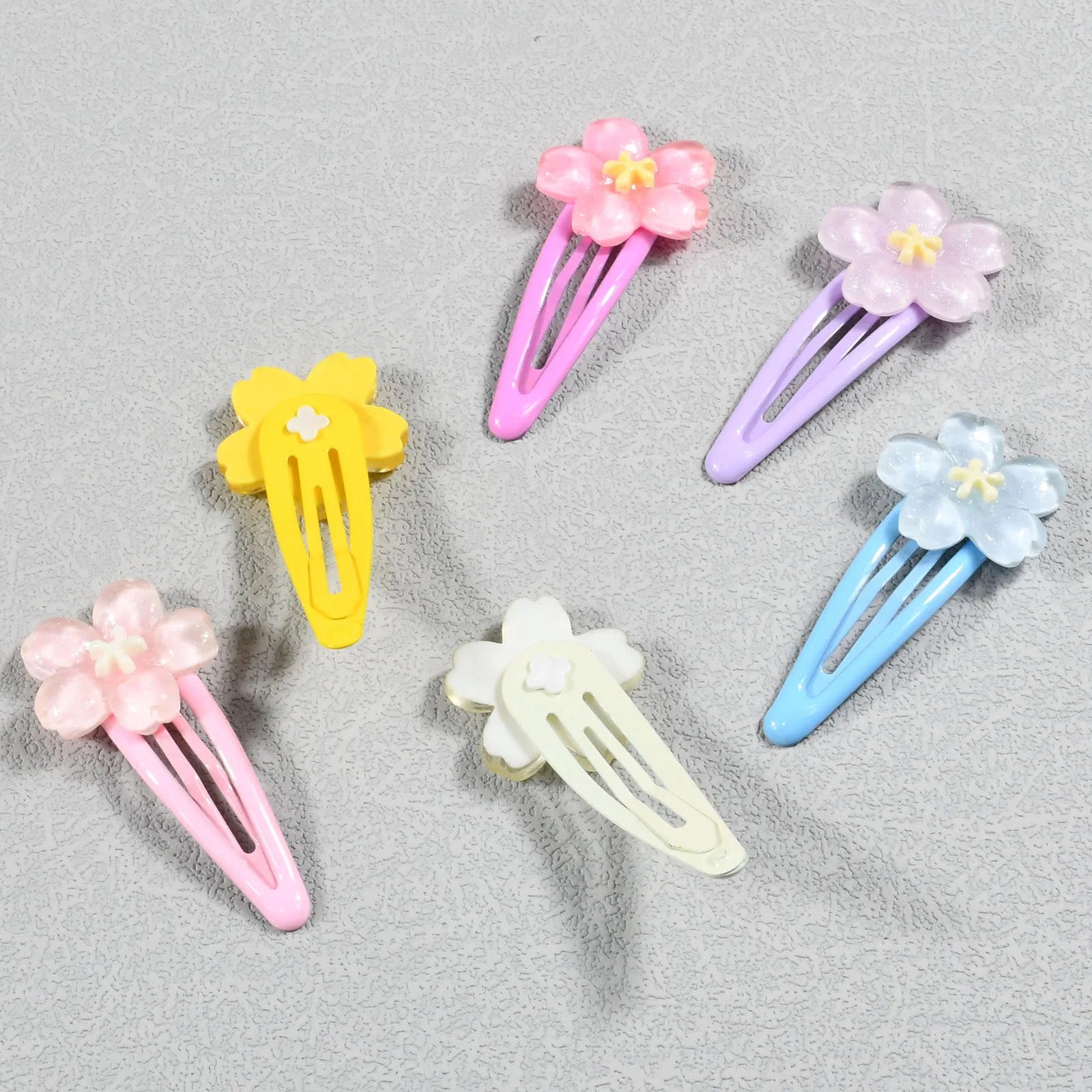 4Pcs/Set Multicolor BB Hair Clips Sweet Flowers Shape Women Side Clips For Daliy Life