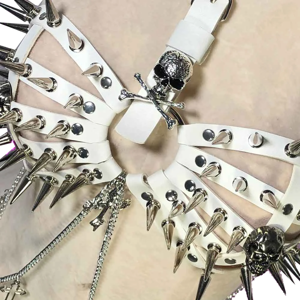 Goth Tops Gothic Tank Festival Bra with Spikes Y2K T-shirt Punk Rock Clothes Grunge Emo Clothing Boho Spiked Women's
