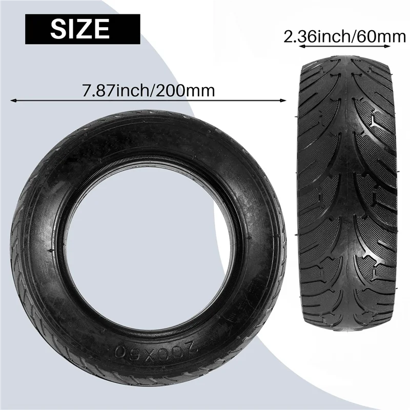 Electric Scooter Solid Tire Explosion-Proof Tire 8 Inch Pneumatic Tire Hollow Stab-Proof Tire 200X60mm