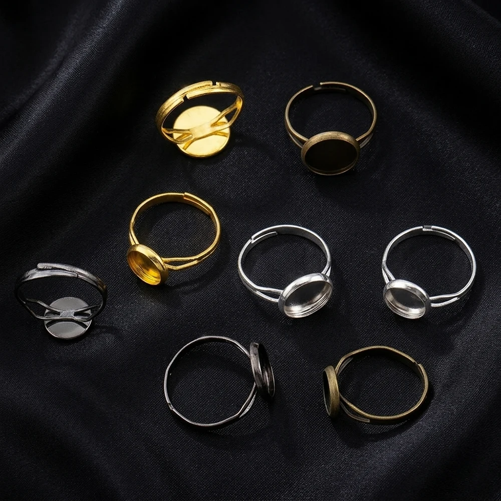 10pcs Adjustable Blank Ring Base for DIY Jewelry Making