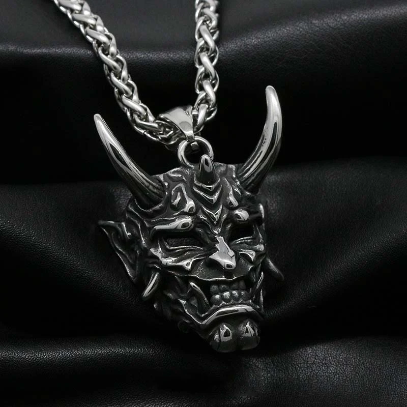 60cm Outdoor Portable EDC Creative Prajna Yaksha Chain Retro Stainless Steel Devil Skull Hip Hop Pendant Tool