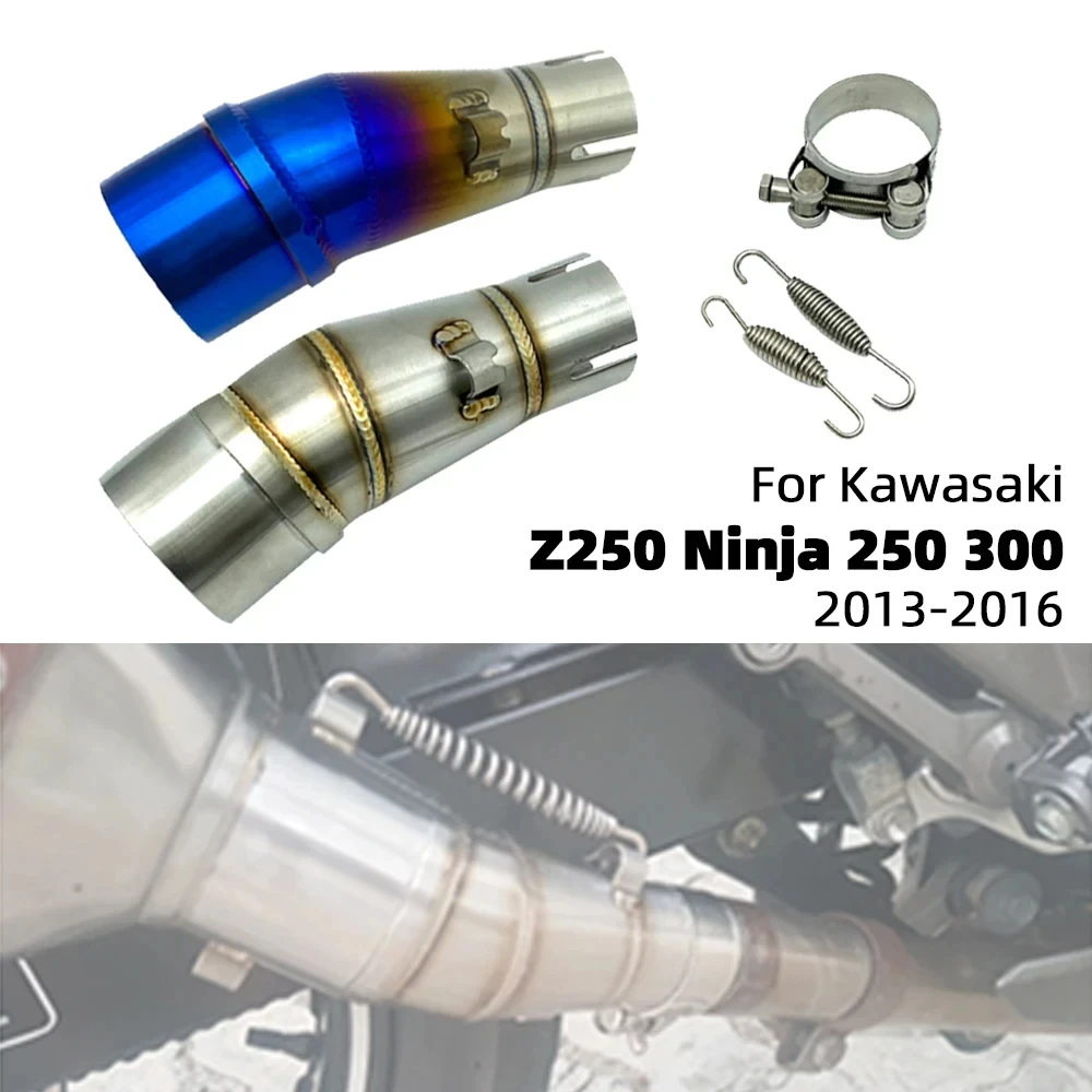 Aufsteck barer Motorrad-Mittelverbindungsrohr-Auspuff adapter für Kawasaki Z250 Ninja 2013 2016 Ninja250 Ninja300 2012-2016 Teile