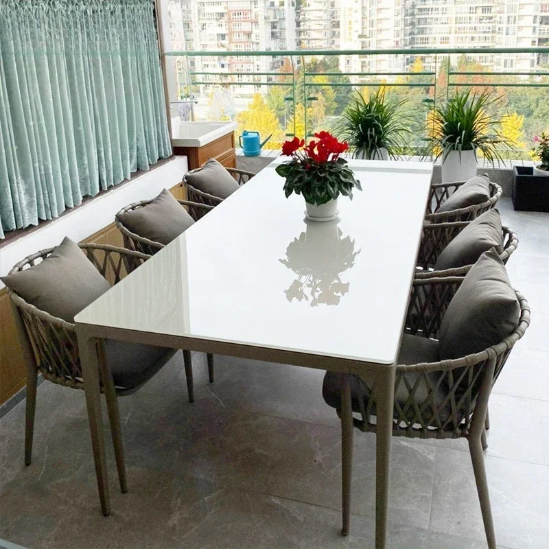 Customizable Nordic outdoor commercial street rattan chair model house villa outdoor open-air combination courtyard