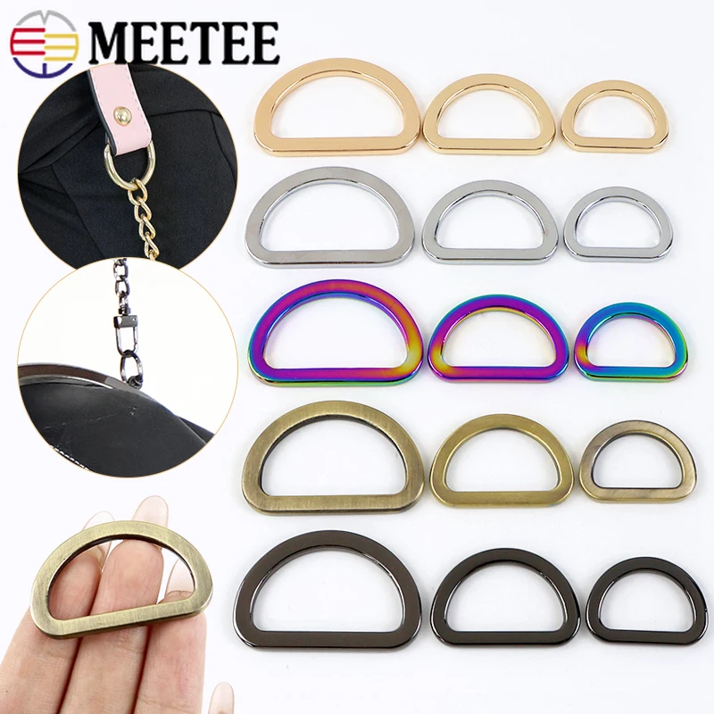 10/20Pcs Metal D Ring Buckle Bag Strap Belt Buckles Clasp Garment Dog Collar Hooks Webbing Loops DIY  Leather Craft Supplies