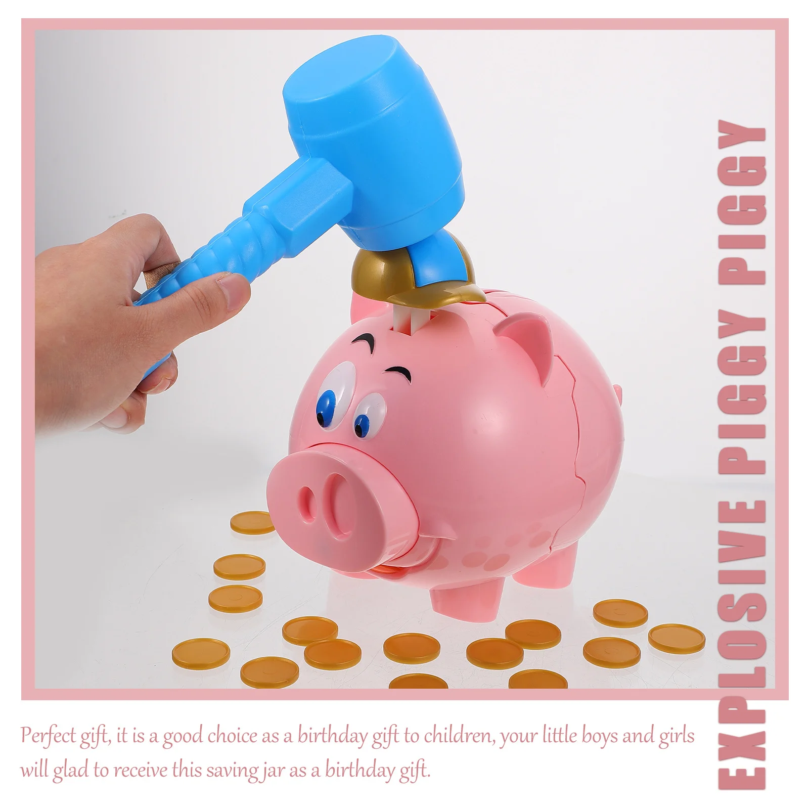 Creative Cartoon Piggy Bank Funny Game Saving Pot Cute Pig Shape Money Container Birthday Gift for Kids Money Bank