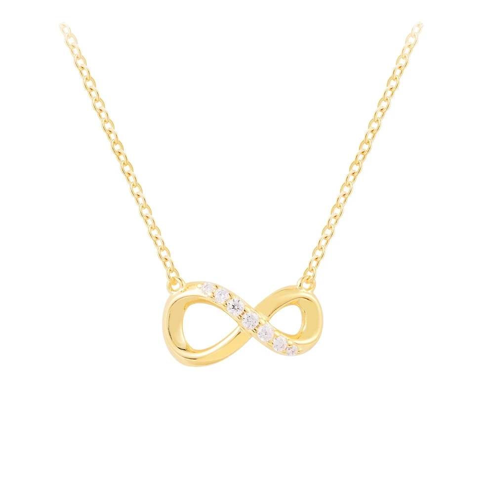 

Sparkling Infinity Collier Necklace Shine Color Winter New Style Woman Fashion Accessories 45CM Snake Chain Jewelry