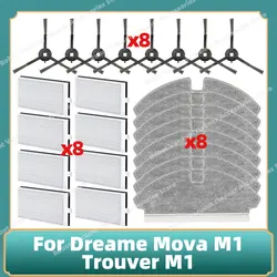 Compatible For Dreame Mova M1 / Trouver M1 Robot Vacuum Cleaner Spare Parts Side Brush Hepa Filter Mop Cloth Accessories