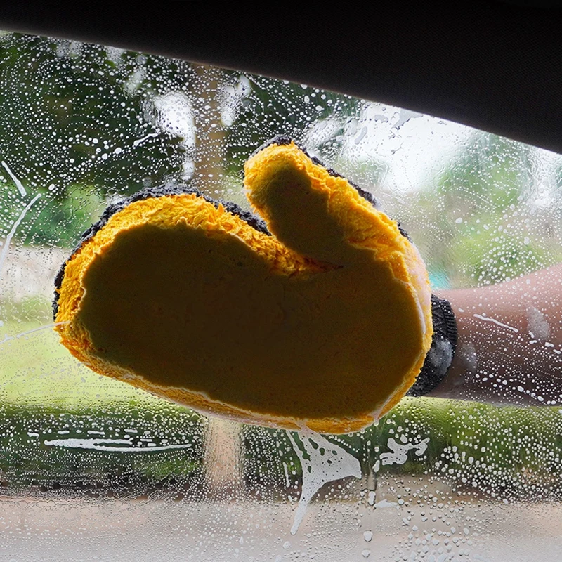 1 pz ciniglia guanti per autolavaggio guanto per la pulizia dell\'auto spesso spazzola per dettagli in cera strumento per la pulizia dell\'auto per la