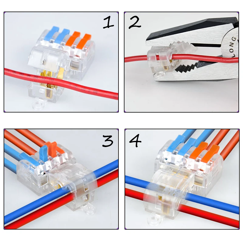 Mini Fast T type Wire Connector Electric Quick Splice Terminals Crimp Non Destructive Without Breaking Cable Insulated Line