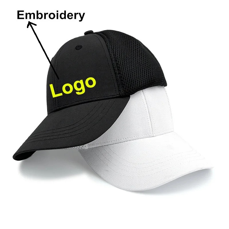 Adult women breathable mesh sports hat Outdoor male 6 panels custom Trucker hat Fishing sun hats Men Baseball cap with logo