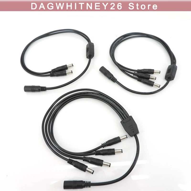 1 إلى 2/3/4 طريقة تيار مستمر أنثى ذكر جاك التوصيل موصل إمداد الطاقة الفاصل كابل 20awg 5A 5.5x2.5 مللي متر محول الحبل لشريط الكاميرا u
