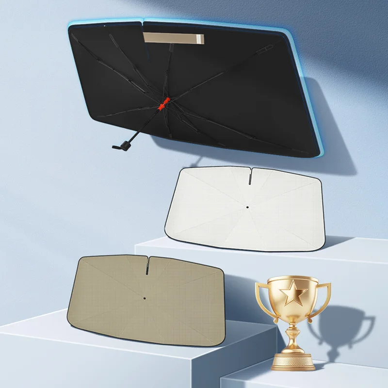 

Universal Car Windshield Sunshade Skin Texture Button Sun Protection Heat Insulation Light Blocking UV Protection Car Window Umb