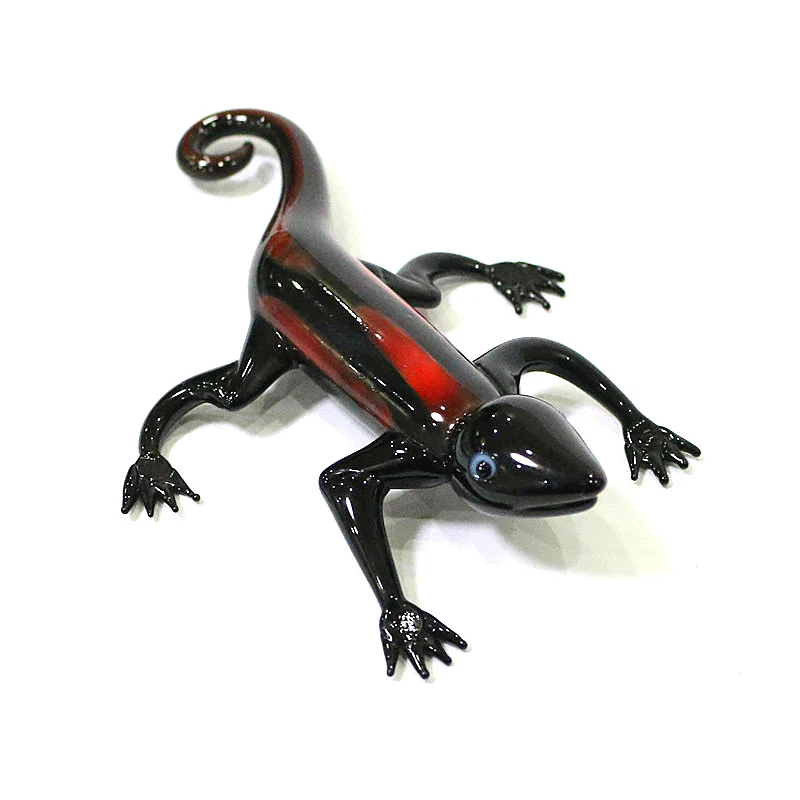 

Handmade Murano Glass Lizard Figurine Simulation Reptile Statue Creative Animal Ornament Home Desktop Decor Art Collectible Gift