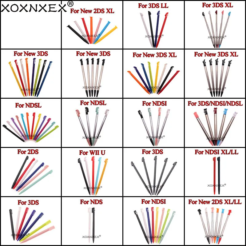 Stylet télescopique en métal pour écran tactile, stylet en plastique, NDS, NDSL, NDSi, Wprospects U, 2DS, 3DS, XL, LL, 3DSXL, 3DSLL, 2DSLL, 2DSXL, Nouveau