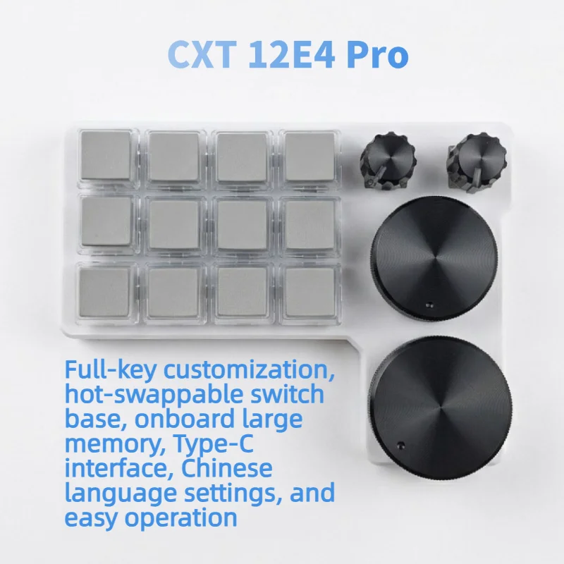 Cxt 12e4 Pro Mini Keyboard Custom Hot Swap Wired Type-c 3d Printing Petg Rgb Suitable For Mechanical Keyboards Accessory Diy