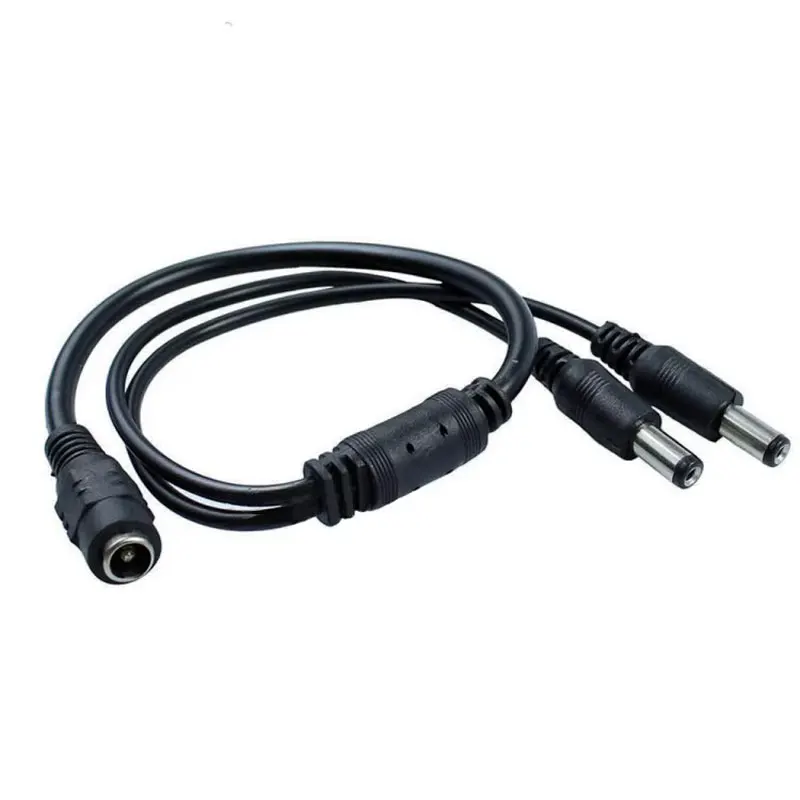 10 Uds DC Power 1 hembra a 2 puertos macho 5,5x2,1mm adaptador Plitter para cámara CCTV de seguridad y tira LED