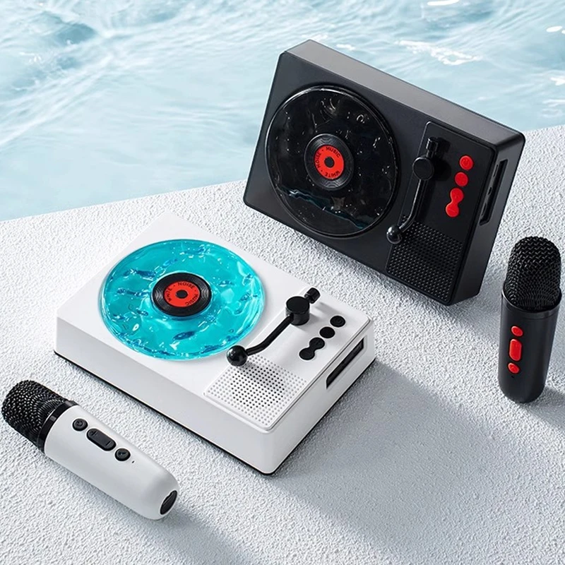 แบบพกพา Wave ลําโพงบลูทูธไร้สายคาราโอเกะ Soundbar ไมโครโฟนเสียงรบกวนสีขาว Sleep Aid เพลงกล่อง RGB Light TF Card Player