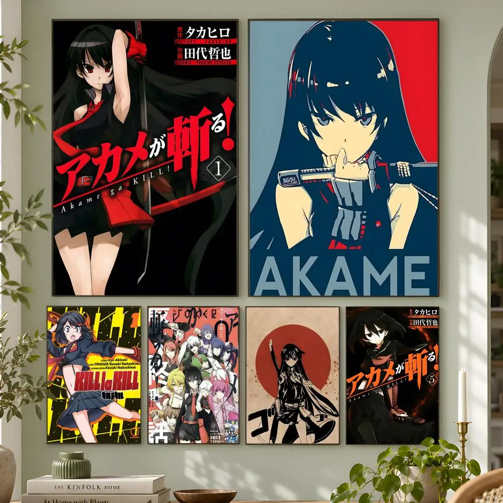 Classic Comics A-Akame Ga Kill Poster Wall Art Home Decor Living Room Bedroom Office Dorm Apartment Gift